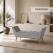 PANCA IN VELLUTO CON GAMBE LEGNO 117 X 40 X 60 CM IN COLORE GRIGIO