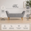 PANCA IN VELLUTO CON GAMBE LEGNO 117 X 40 X 60 CM IN COLORE GRIGIO