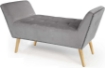 PANCA IN VELLUTO CON GAMBE LEGNO 117 X 40 X 60 CM IN COLORE GRIGIO