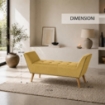 PANCA IN VELLUTO CON GAMBE IN LEGNO 117 X 40 X 60 CM IN COLORE SENAPE