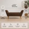 PANCA IN SIMILPELLE CON GAMBE LEGNO 117 X 40 X 60 CM IN COLORE MARRONE