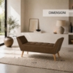 PANCA IN SIMILPELLE CON GAMBE LEGNO 117 X 40 X 60 CM IN COLORE MARRONE