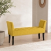 PANCA IN VELLUTO CON GAMBE NERE 110 X 40 X 60 CM IN COLORE GIALLO ORO
