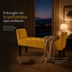 PANCA IN VELLUTO CON GAMBE NERE 110 X 40 X 60 CM IN COLORE GIALLO ORO