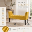 PANCA IN VELLUTO CON GAMBE NERE 110 X 40 X 60 CM IN COLORE GIALLO ORO