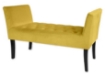 PANCA IN VELLUTO CON GAMBE NERE 110 X 40 X 60 CM IN COLORE GIALLO ORO