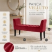 PANCA IN VELLUTO CON GAMBE NERE 110 X 40 X 60 CM IN COLORE BORDEAUX