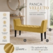 PANCA IN VELLUTO CON GAMBE NERE 110 X 40 X 60 CM IN COLORE SENAPE