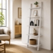 SCAFFALE DA PARETE INCLINATO CON 5 RIPIANI 64 X 49 X H180 CM BIANCO