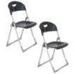 MAURY'S SET 2 SEDIE PIEGHEVOLI IN POLIPROPILENE COLORE NERO - 83X48X41 CM