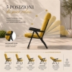 MAURY'S SEDIA RELAX FIRENZE CON POGGIATESTA 5 POSIZIONI COLORE OCRA 107X60X118
