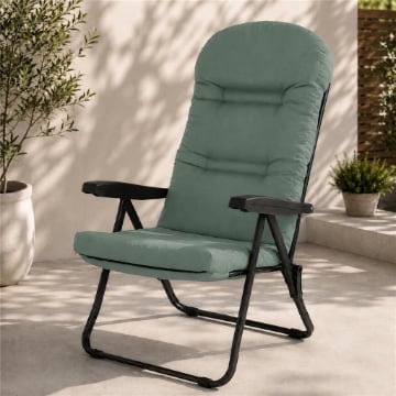 MAURY'S SEDIA FIRENZE CON POGGIATESTA 5 POSIZIONI COLORE SALVIA 107X60X118