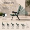 MAURY'S SEDIA FIRENZE CON POGGIATESTA 5 POSIZIONI COLORE SALVIA 107X60X118