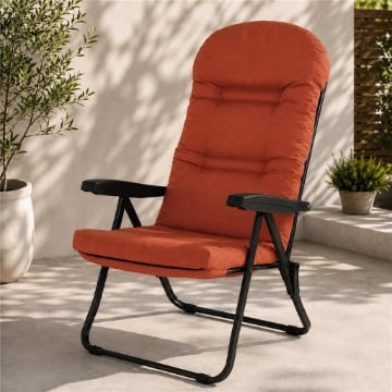 MAURY'S SEDIA RELAX FIRENZE CON POGGIATESTA 5 POSIZIONI COLORE TERRACOTTA 107X60X118