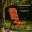 MAURY'S SEDIA RELAX FIRENZE CON POGGIATESTA 5 POSIZIONI COLORE TERRACOTTA 107X60X118
