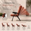 MAURY'S SEDIA RELAX FIRENZE CON POGGIATESTA 5 POSIZIONI COLORE TERRACOTTA 107X60X118