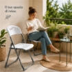 MAURY'S SET 2 SEDIE PIEGHEVOLI IN POLIPROPILENE COLORE BIANCO - 83X48X41 CM