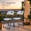 MAURY'S SET 2 SEDIE PIEGHEVOLI IN POLIPROPILENE COLORE BIANCO - 83X48X41 CM