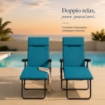 MAURY'S POLTRONA PISA NON AUTOMATICA CON 6 POSIZIONI - COLORE PETROLIO 170X60X62 CM