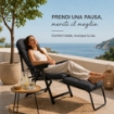 MAURY'S POLTRONA TORINO A CARRELLO CON 7 POSIZIONI - COLORE GRIGIO 178X60X63 CM