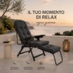 MAURY'S POLTRONA TORINO A CARRELLO CON 7 POSIZIONI - COLORE GRIGIO 178X60X63 CM