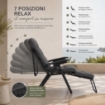 MAURY'S POLTRONA TORINO A CARRELLO CON 7 POSIZIONI - COLORE GRIGIO 178X60X63 CM