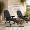 MAURY'S POLTRONA TORINO A CARRELLO CON 7 POSIZIONI - COLORE GRIGIO 178X60X63 CM
