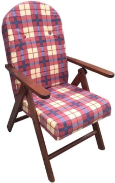POLTRONA AMALFI BORDEAUX SCOZZESE LEGNO NOCE RECLINABILE 4 POSIZIONI USATO