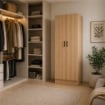 ARMADIO DA ARREDO IN LEGNO CON DUE ANTE COLORE ROVERE DIMENSIONI 60X42X180 CM ARTICOLO USATO