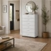 CASSETTIERA 6 CASSETTI IN LEGNO BIANCO CON PIANO D'APPOGGIO DIMENSIONI 68X40X120H CM ARTICOLO USATO