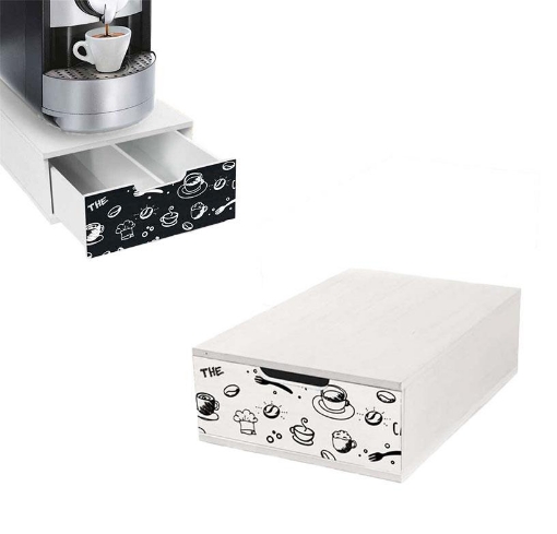 CASSETTO PER CAFFÈ PORTA CIALDE CON DIVISORIO 22X32X10CM IN COLORE ASSORTITO USATO 