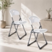 MAURY'S  SET 2 SEDIE PIEGHEVOLI IN POLIPROPILENE COLORE BIANCO - 83X48X41 CM