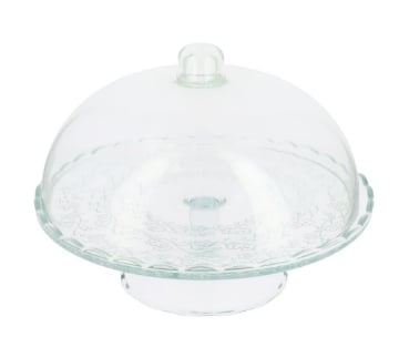 ALZATA PORTATORTA H 20 X 29 CM PORTA DOLCI IN VETRO TRASPARENTE 
