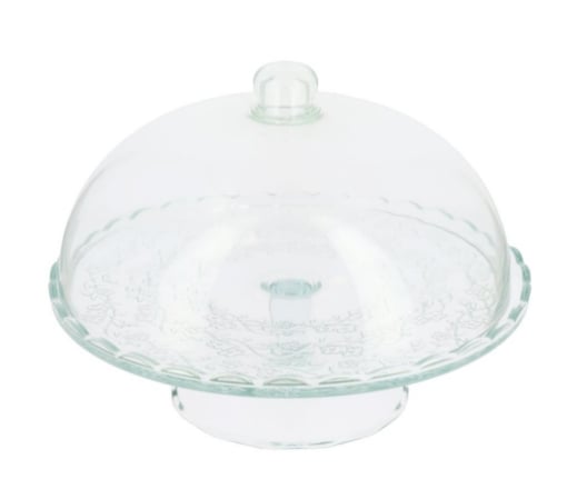 ALZATA PORTATORTA H 20 X 29 CM PORTA DOLCI IN VETRO TRASPARENTE 