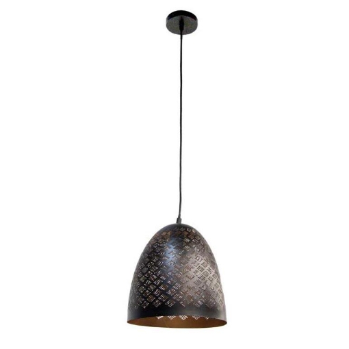 LAMPADARIO A CADUTA CON PARALUME INDUSTRIAL 25X25X108CM NERO