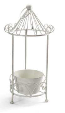 PORTA PIANTA BIANCO IN METALLO CON TETTINO ESTETICO CON 28X28X58 CM