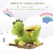 DRAGO A DONDOLO IN LEGNO PER I BAMBINI VERDE E GIALLO