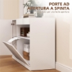 CREDENZA MODERNA BASSA CON ANTE AMMORTIZZATE E APERTURA A PRESSIONE RIPIANI REGOLABILI BIANCO