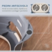 DOPPIA CIOTOLA PER CANI RIALZATA IN ACCIAIO INOX E PLASTICA E PIEDINI ANTISCIVOLO, 47X25X20CM, BIANCO