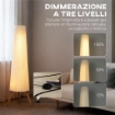 LAMPADA DA TERRA TREPPIEDE CON INTERRUTTORE A PEDALE E LUMINOSITÓ REGOLABILE, 46X46X153 CM, BIANCO