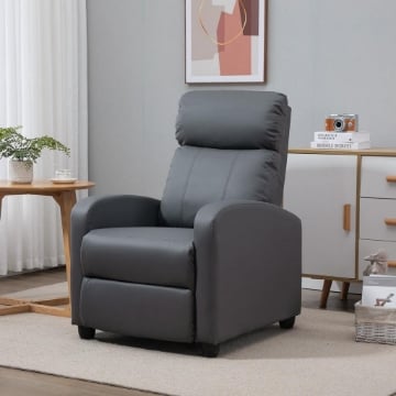 POLTRONA RELAX MASSAGGIANTE RECLINABILE CON POGGIAPIEDI 68X88X98CM GRIGIO