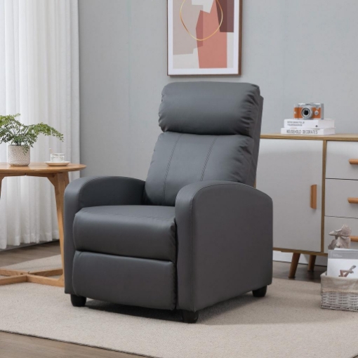 POLTRONA RELAX MASSAGGIANTE RECLINABILE CON POGGIAPIEDI 68X88X98CM GRIGIO