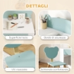 SET SCRIVANIA PER BAMBINI CON CASSETTO E SEDIA CON SCHIENALE A ORSETTO, ETÀ 3-8 ANNI, VERDE