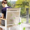 SET DA GIARDINO CON TAVOLO DA PRANZO IN VETRO RETTANGOLARE E 4 SEDIE CON BRACCIOLI MULTICOLORE