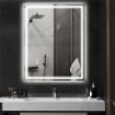 SPECCHIO BAGNO ANTIAPPANNANTE CON LUCE LED REGOLABILE, SPEAKER BLUETOOTH, PULSANTI TOUCH, 80X100 CM