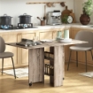 TAVOLO A RIBALTA CON 2 RIPIANI INFERIORI PER 6 PERSONE MAX, IN LEGNO 140X75X74 CM, GRIGIO