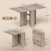 TAVOLO A RIBALTA CON 2 RIPIANI INFERIORI PER 6 PERSONE MAX, IN LEGNO 140X75X74 CM, GRIGIO