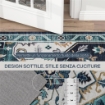 TAPPETO BOHO ANTISCIVOLO E LAVABILE A PELO CORTO PER SOGGIORNO E CAMERA, 230X160 CM, MULTICOLORE
