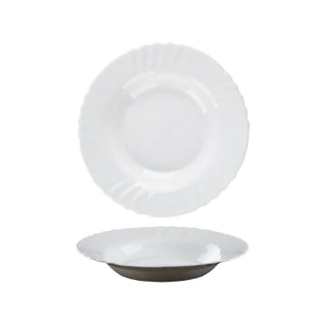 MA MAISON PIATTO FONDO WAVE IN VETRO - DIAMETRO CM.23 COLORE BIANCO