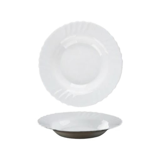 MA MAISON PIATTO FONDO WAVE IN VETRO - DIAMETRO CM.23 COLORE BIANCO
